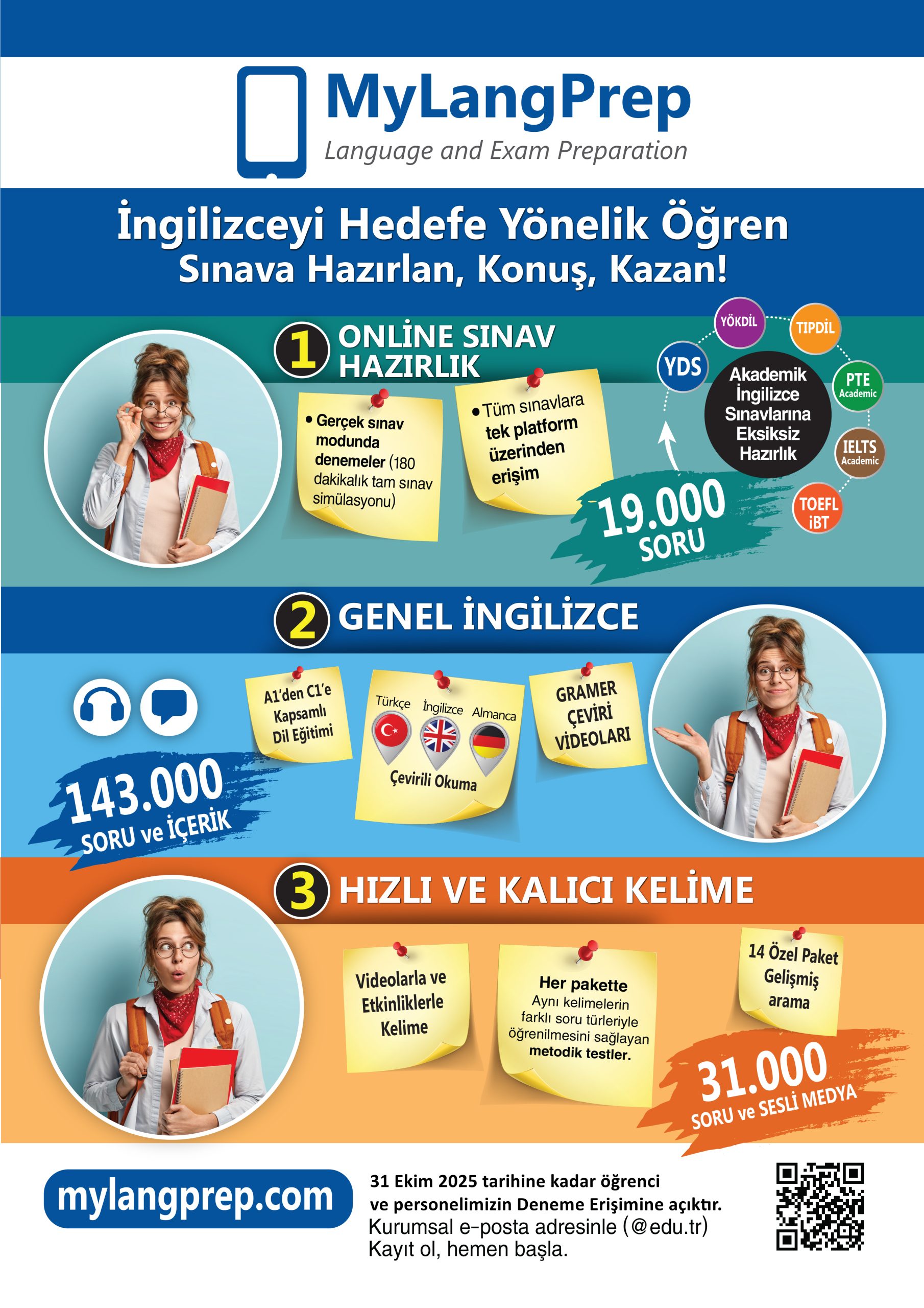 MyLangPrep Online Sınav Hazırlık Veri Tabanı Deneme Erişimi